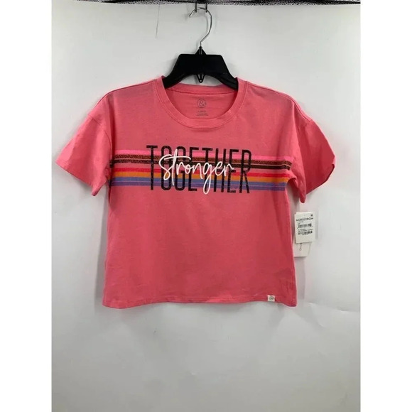Treasure & Bond Girls Stronger Together Cotton Short Sleeve T-Shirt‎ Size XL NWT - Picture 1 of 11